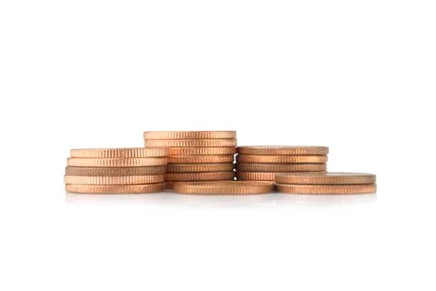 Coin copper isolated on white background Foto stock