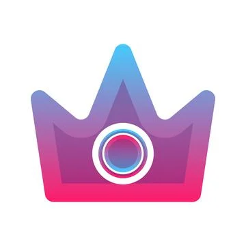 Coin crown gradient logo design template icon Stock Illustration