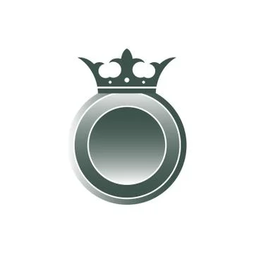 Coin with crown vector illustration isolated on white background. Stock Illustration