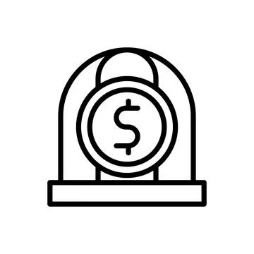 Coin dollar cell icon. Simple line, outline vector elements of bankruptcy icons Ilustración de archivo