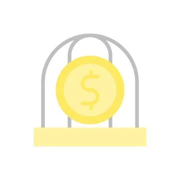 Coin dollar cell icon. Simple color vector elements of bankruptcy icons for ui イラスト素材