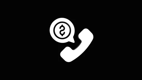 Coin dollar phone rotating 3d icon 4k animation, call looping with alpha channel Video stock 313474101
