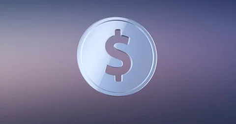 Coin Dollar Silver 3d Icon Stock Footage 71351275