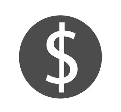 Coin with dollar simple icon Stock Illustration