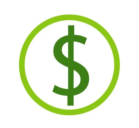 Coin with dollar simple icon Stock Illustration