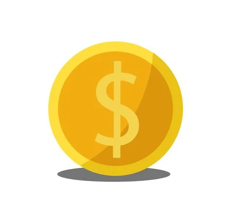 Coin with dollar simple icon Stock Illustration