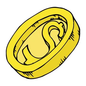 Coin with dollar symbol. Illustrazione stock