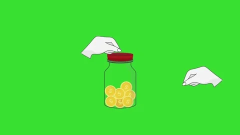 Coin Drop into a Saving Pot Icon. Banking Animation 4K Stock Footage 323114972