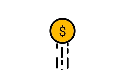 Coin Dropping Downward Stock Footage 335814998