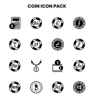 Coin DuoTone Icons Pack Stock Illustration