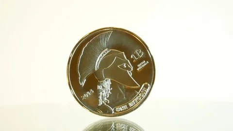 Coin ethereum on white background 库存影片 88555149