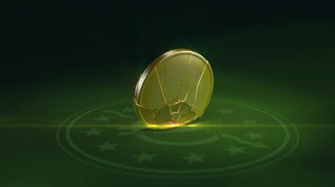 Coin fall and destruction Stock-Footage 38488302