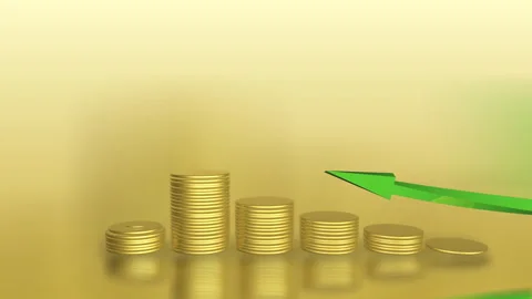 Coin Financial Growth in a 3D animation Stock Footage 252000656
