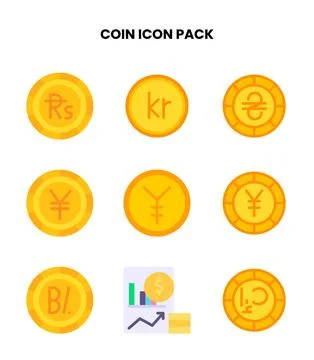 Coin Flat Graphics Icons Pack Stock-Illustration