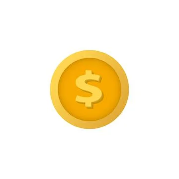 Coin flat icon. solid and line icon Stock Illustration