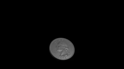 Coin flip in slow motion wobbly up and down in frame