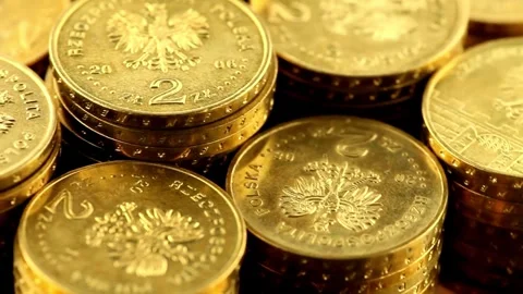 Coin Focus on Eagle word Fine Gold using US Treasury issue Gold Eagle one ounce Video stock 334027943