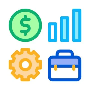 Coin Gear Case Icon Vector Outline Illustration Stock Illustration