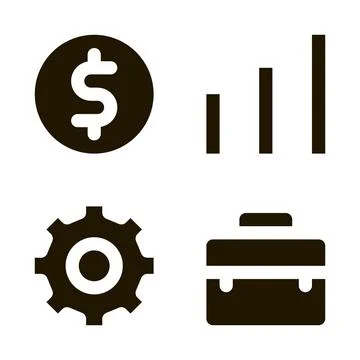 Coin Gear Case Icon Vector Glyph Illustration Stock Illustration