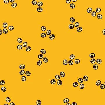 Coin gold falling vector seamless pattern Stock Illustration