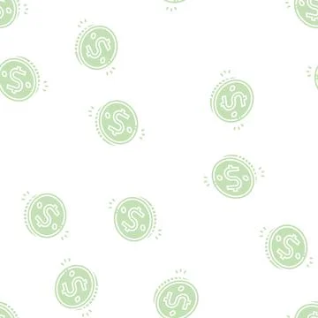 Coin golden glyph seamless pattern イラスト素材