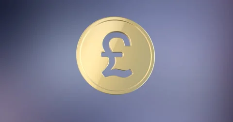 Coin Great Britain Pound Gold 3d Icon Stock Footage
