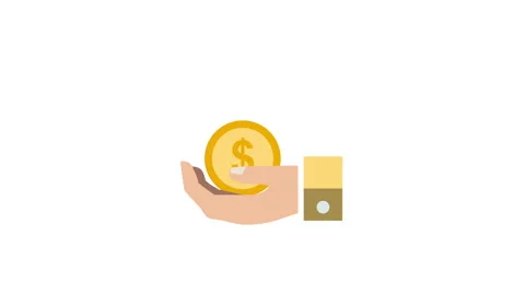 Coin on Hand animation Stock Footage 244690361