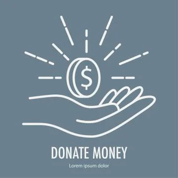 Coin in hand Stock Illustration