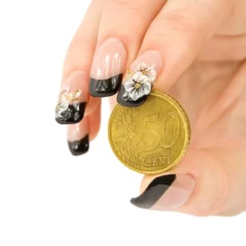 Coin in hand Stock Photos