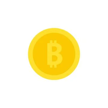 Coin icon with bitcoin. Vector flat illustration isolated on white background Stock Illustration