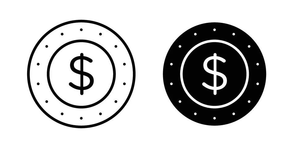 Coin icon Illustration set. Vector Eps10 for apps Stock Illustration