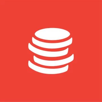 Coin Icon On Red Background. Red Flat Style Vector Illustration Stock Illustration