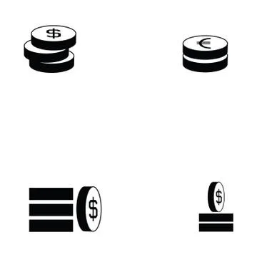 Coin icon set Stock Illustration