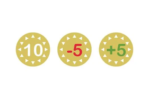 Coin icon set interface. Stock Illustration