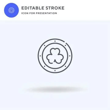 Coin icon vector, filled flat sign, solid pictogram isolated on white, logo 库存插图