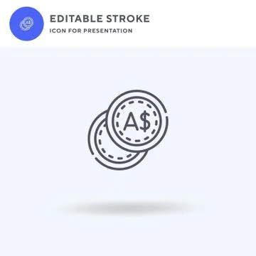 Coin icon vector, filled flat sign, solid pictogram isolated on white, logo Stock Illustration