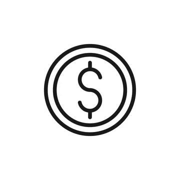 Coin icon Vector Illustration. Dollar Money Coin icon vector design concept f Stock Illustration