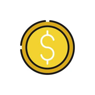 Coin icon Vector Illustration. Dollar Money Coin icon vector design concept f 스톡 일러스트