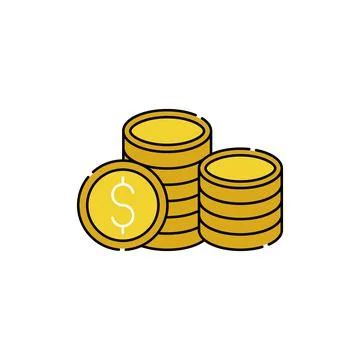 Coin icon Vector Illustration. Dollar Money Coin icon vector design concept f Stock Illustration