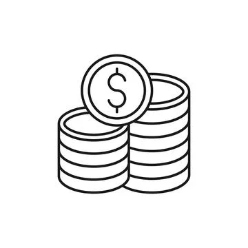 Coin icon Vector Illustration. Dollar Money Coin icon vector design concept f Stock Illustration