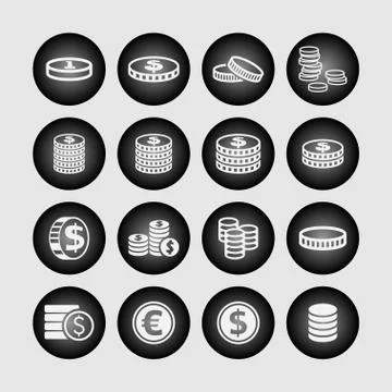 Coin icons Stock Illustration