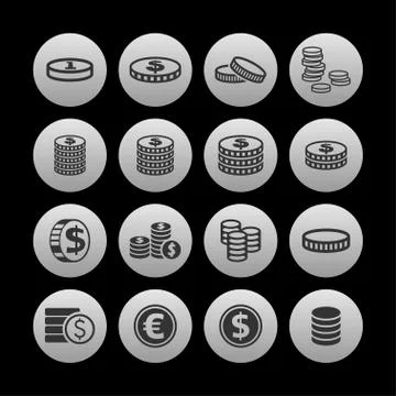 Coin icons Stock Illustration