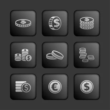 Coin icons Stock Illustration