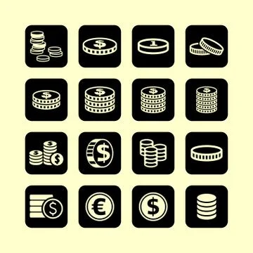 Coin icons Stock Illustration