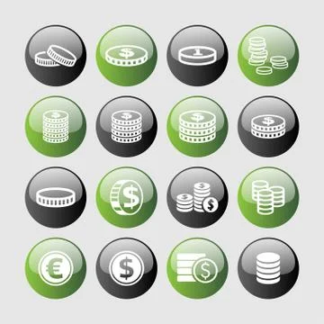 Coin icons Stock Illustration
