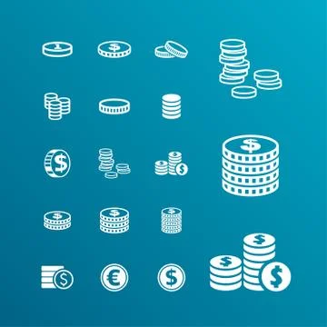Coin icons Stock Illustration
