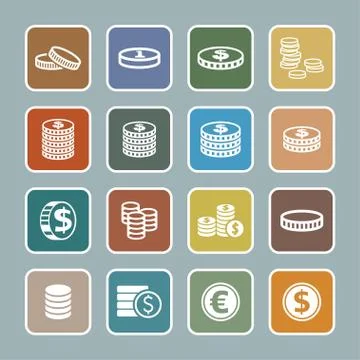 Coin icons Stock Illustration