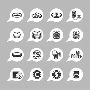 Coin icons Stock Illustration