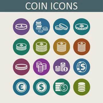 Coin icons Stock Illustration