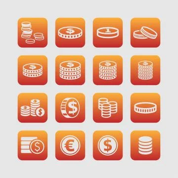 Coin icons Stock Illustration